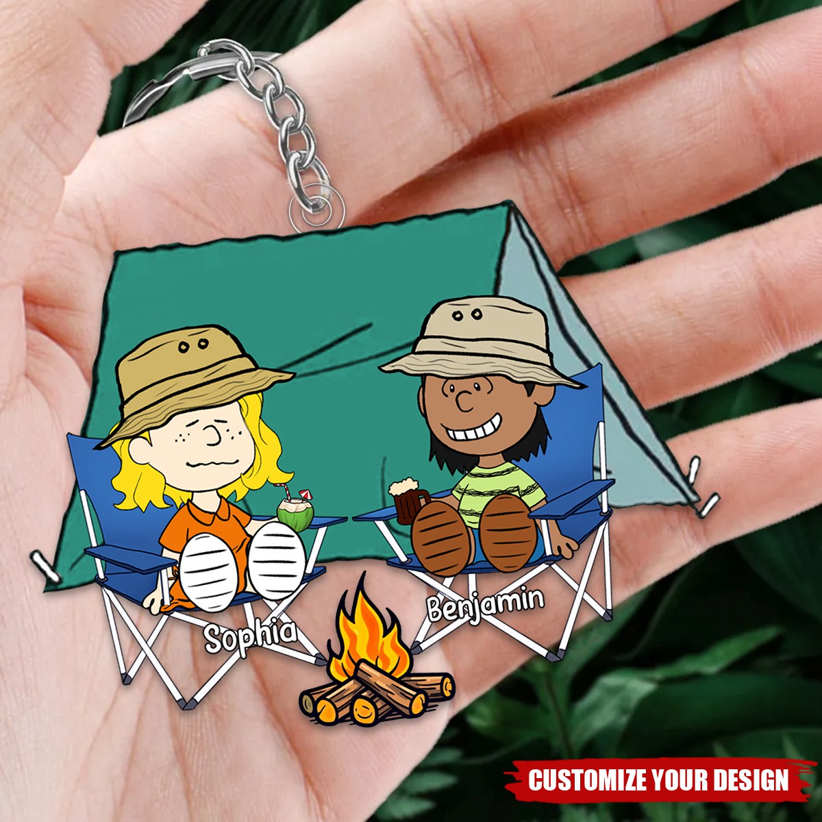 Happy Camping Couple - Personalized Acrylic Keychain