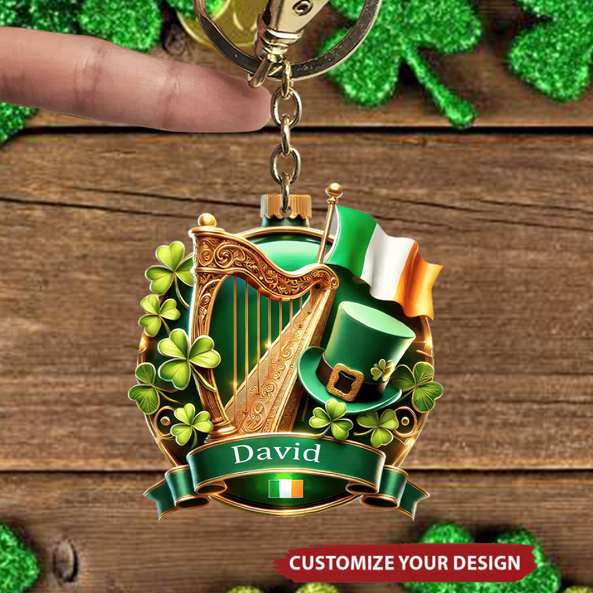 Custom Name Mountain Ireland Keychain