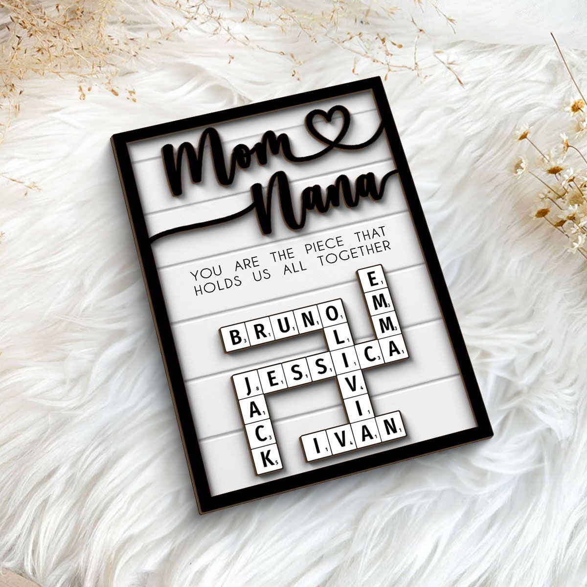 Mothers Day Crossword Puzzle Art for Mom & Grandma