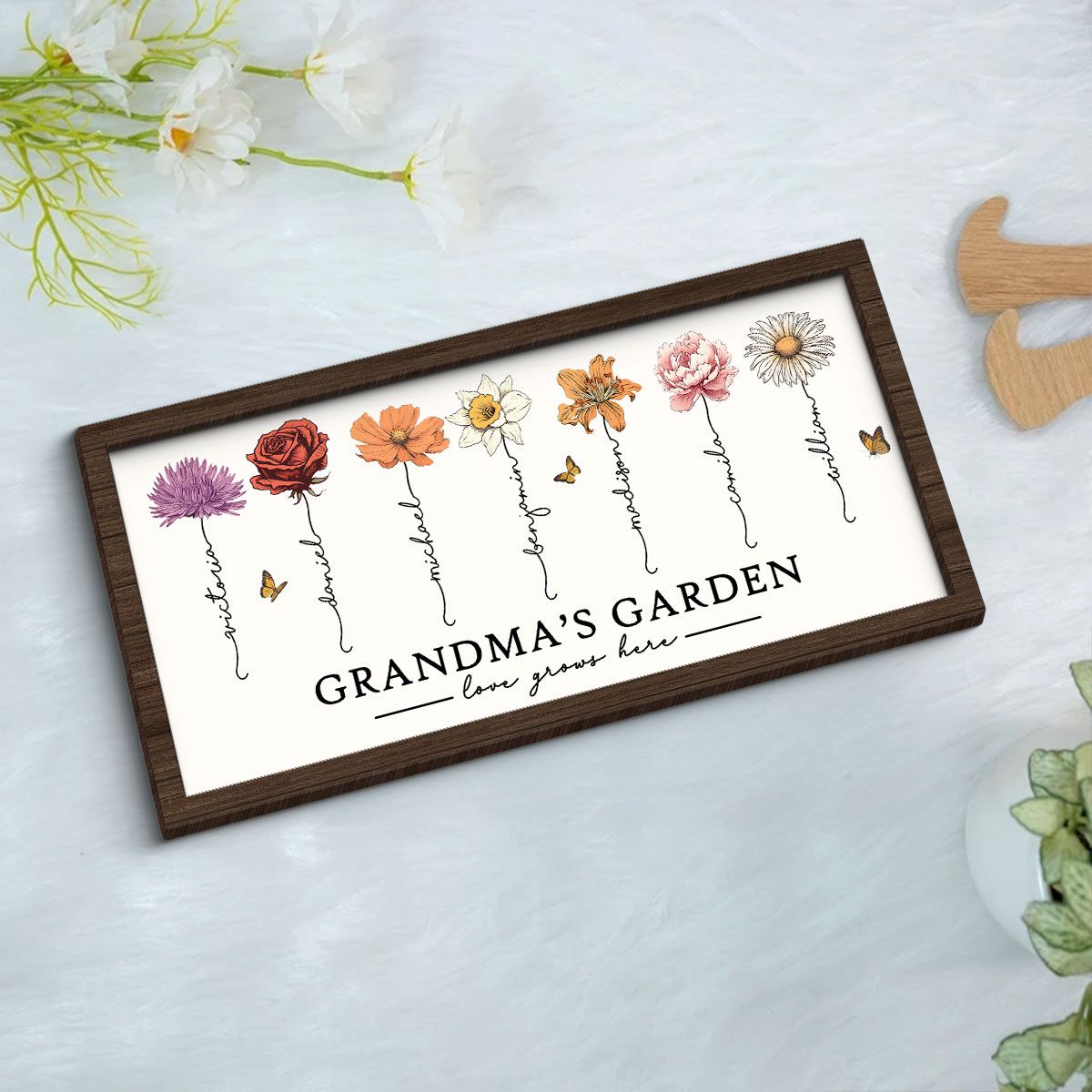 Love Grows Here Grandma' Garden Birth Month Flowers