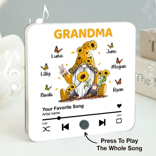 Sunflower Gnome Butterflies Grandma