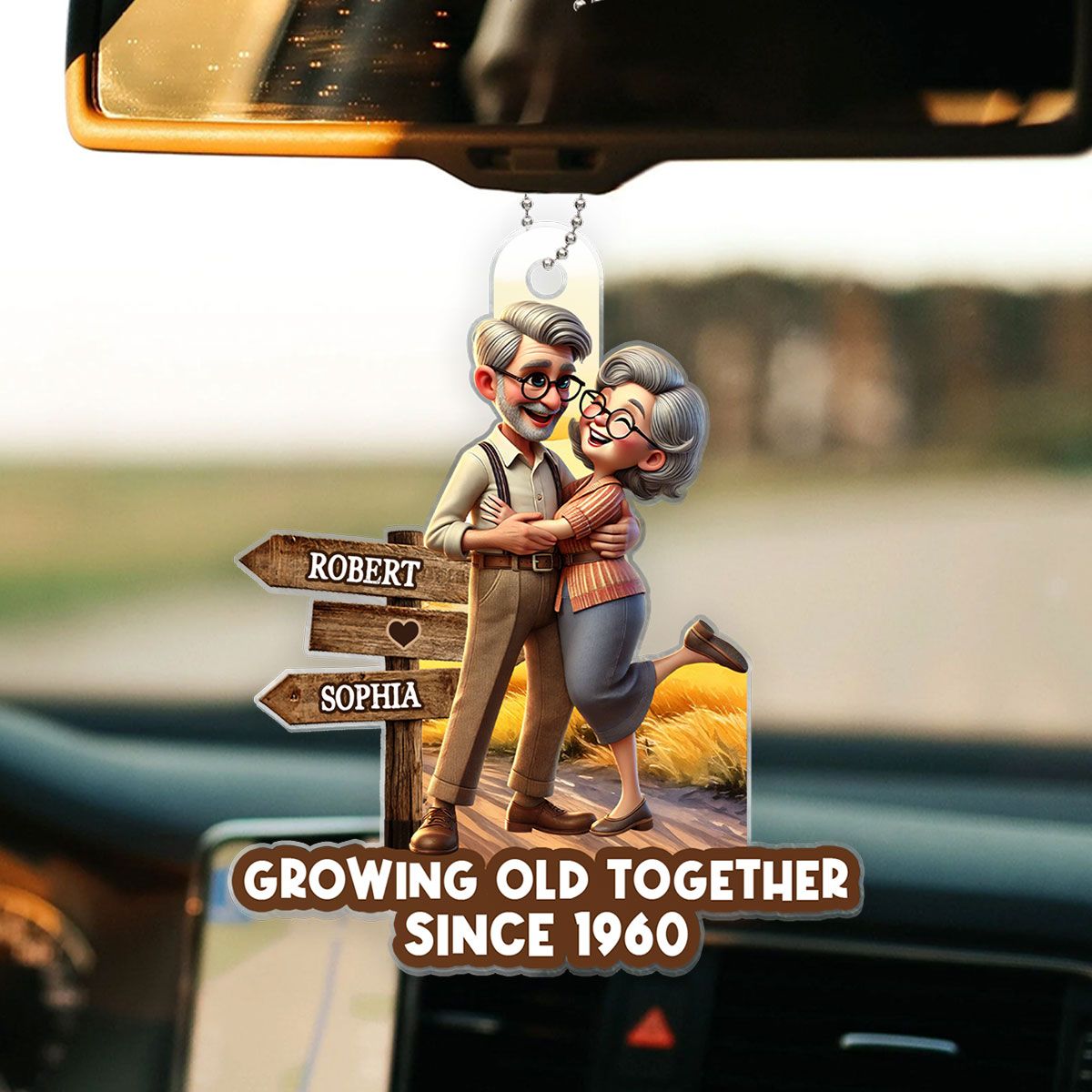 Growing Old Together Personalized Car Hanger Ornament