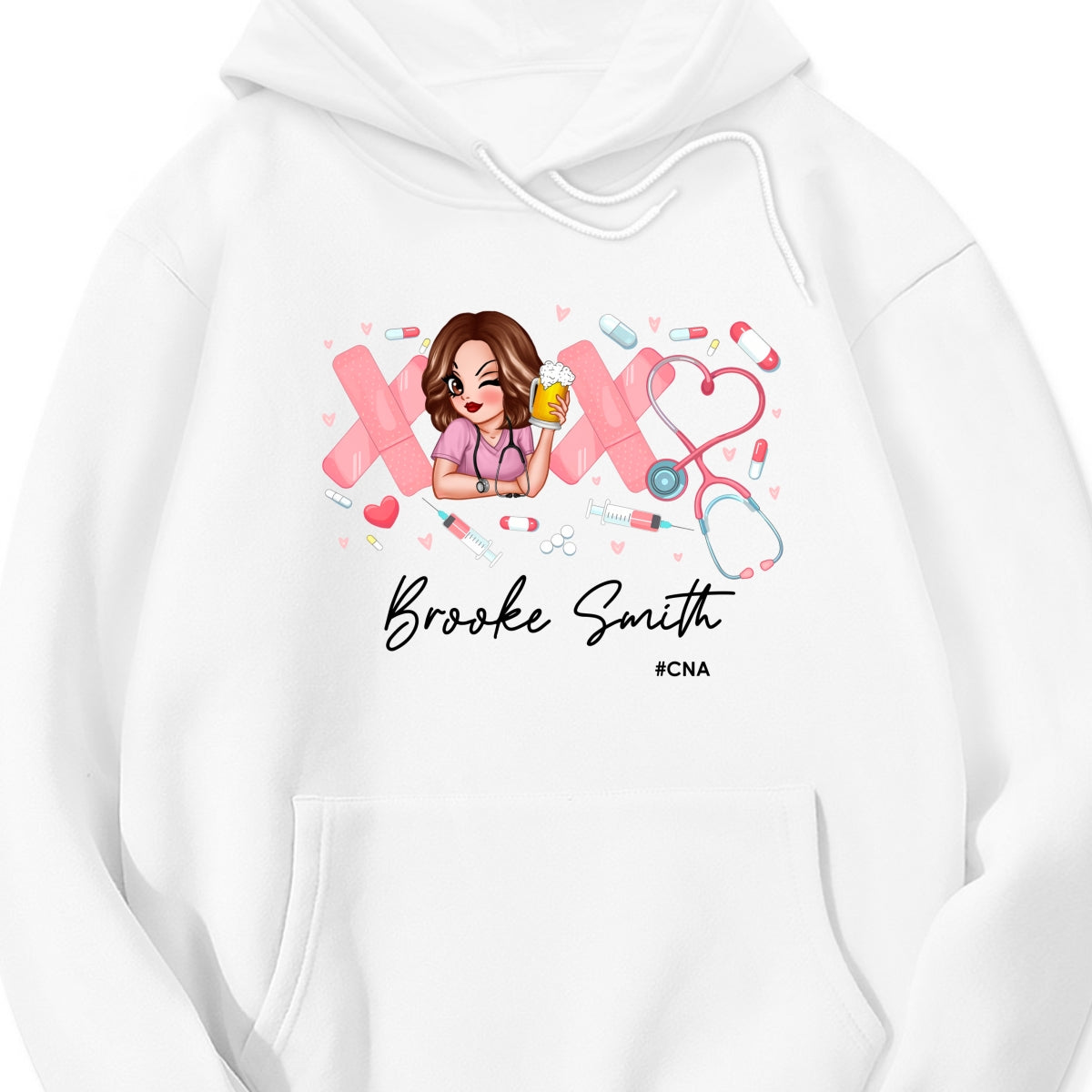 Pink Coquette XOXO Nurse Personalized Shirt