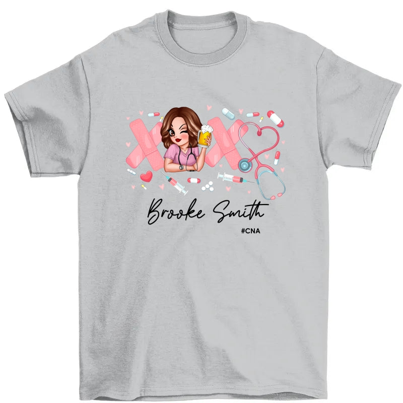 Pink Coquette XOXO Nurse Personalized Shirt