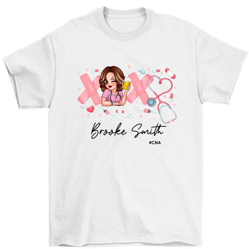 Pink Coquette XOXO Nurse Personalized Shirt