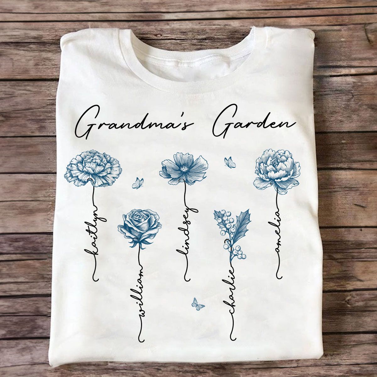 Grandma's Garden Retro Vintage Birthmonth Flowers