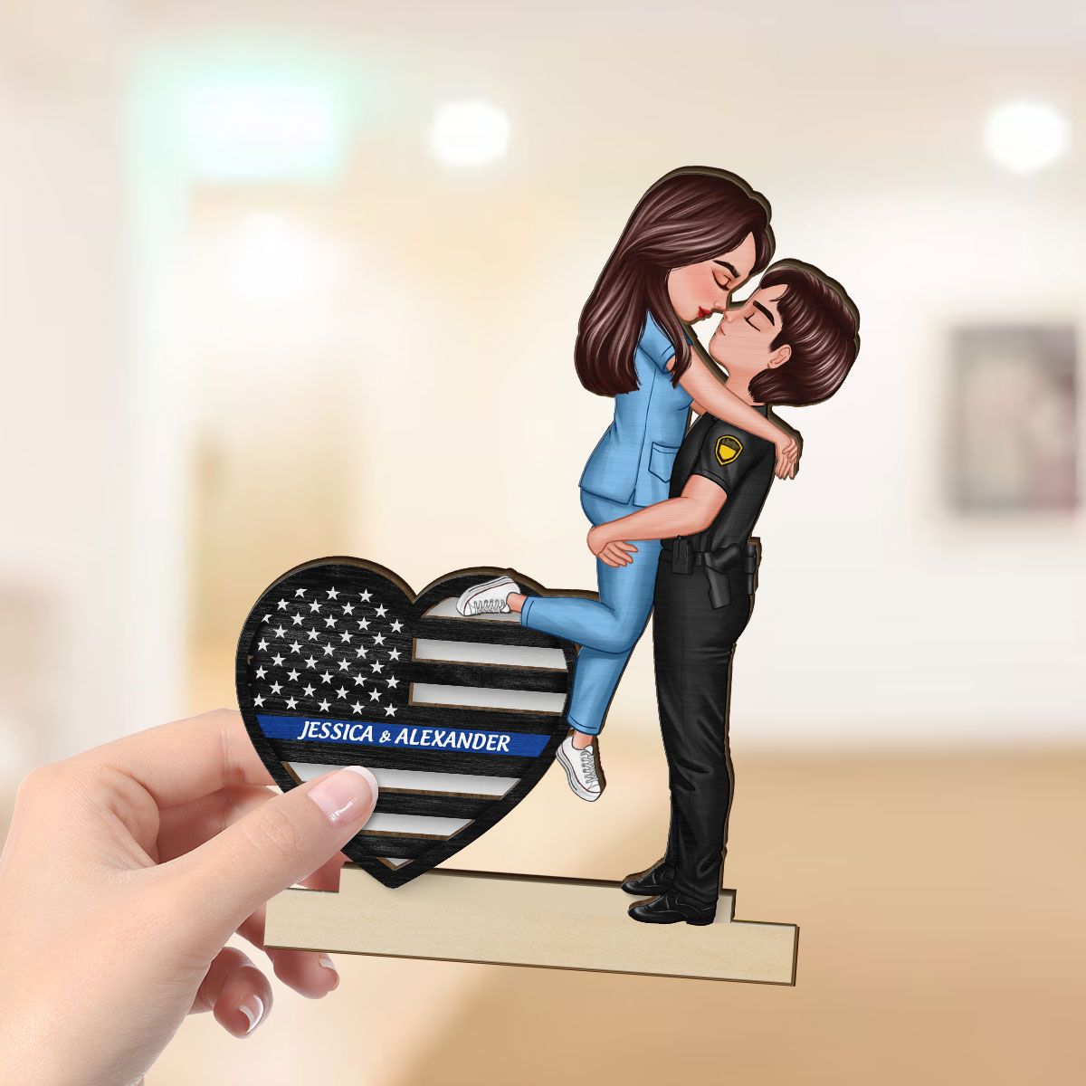 Hero Couple Hugging Kissing Keepsake gift