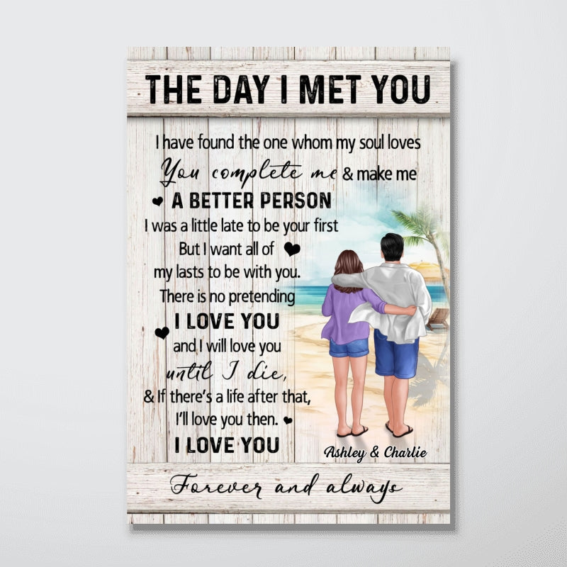 Couple Walking On The Beach Personalized Canvas, Heartfelt Gift For Couple