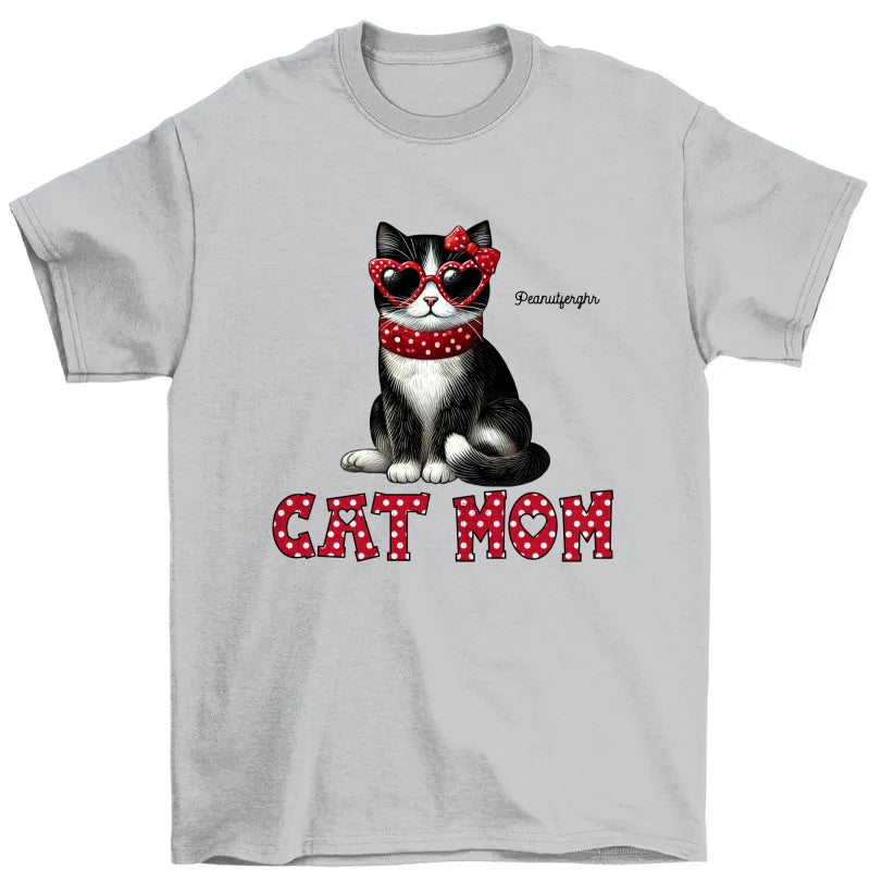 Cat Mom Valentine Pattern Personalized Shirt Gift