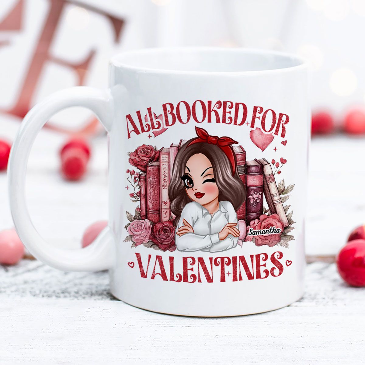 All Booked For Valentines Personalized Mug, Personalized Gift