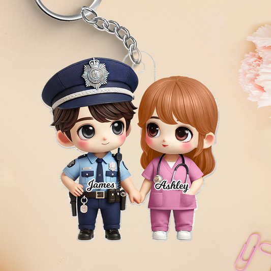 Cute Cartoon Couple Gift by Occupation Gift For Her Gift For Him