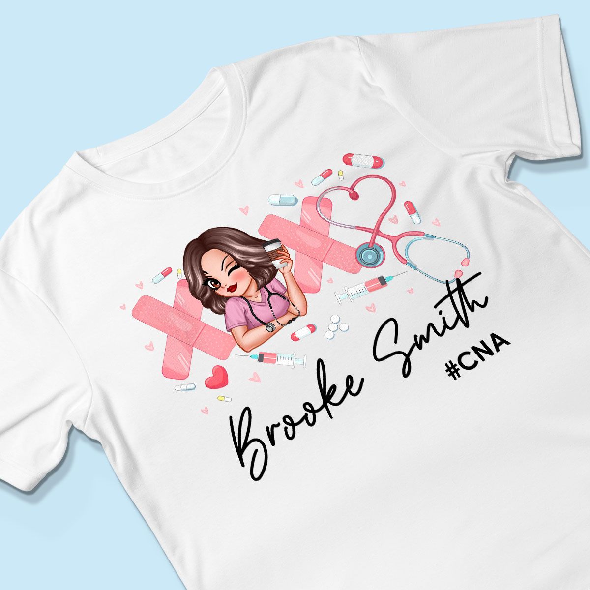 Pink Coquette XOXO Nurse Personalized Shirt