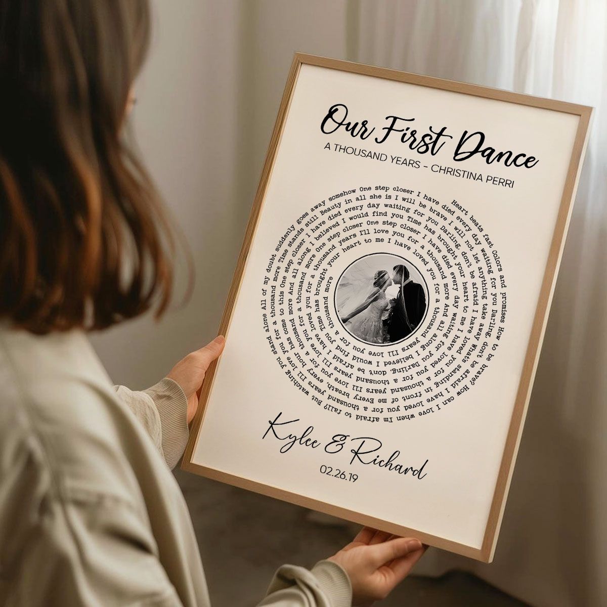 Custom Vinyl Lyrics With Photo, Personalized Music Photo Canvas