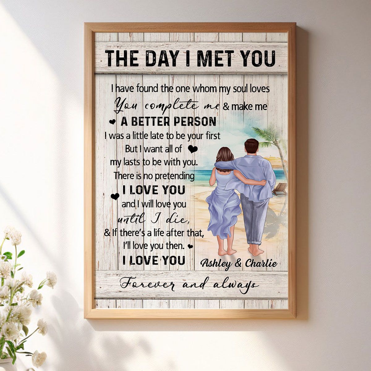 Couple Walking On The Beach Personalized Canvas, Heartfelt Gift For Couple