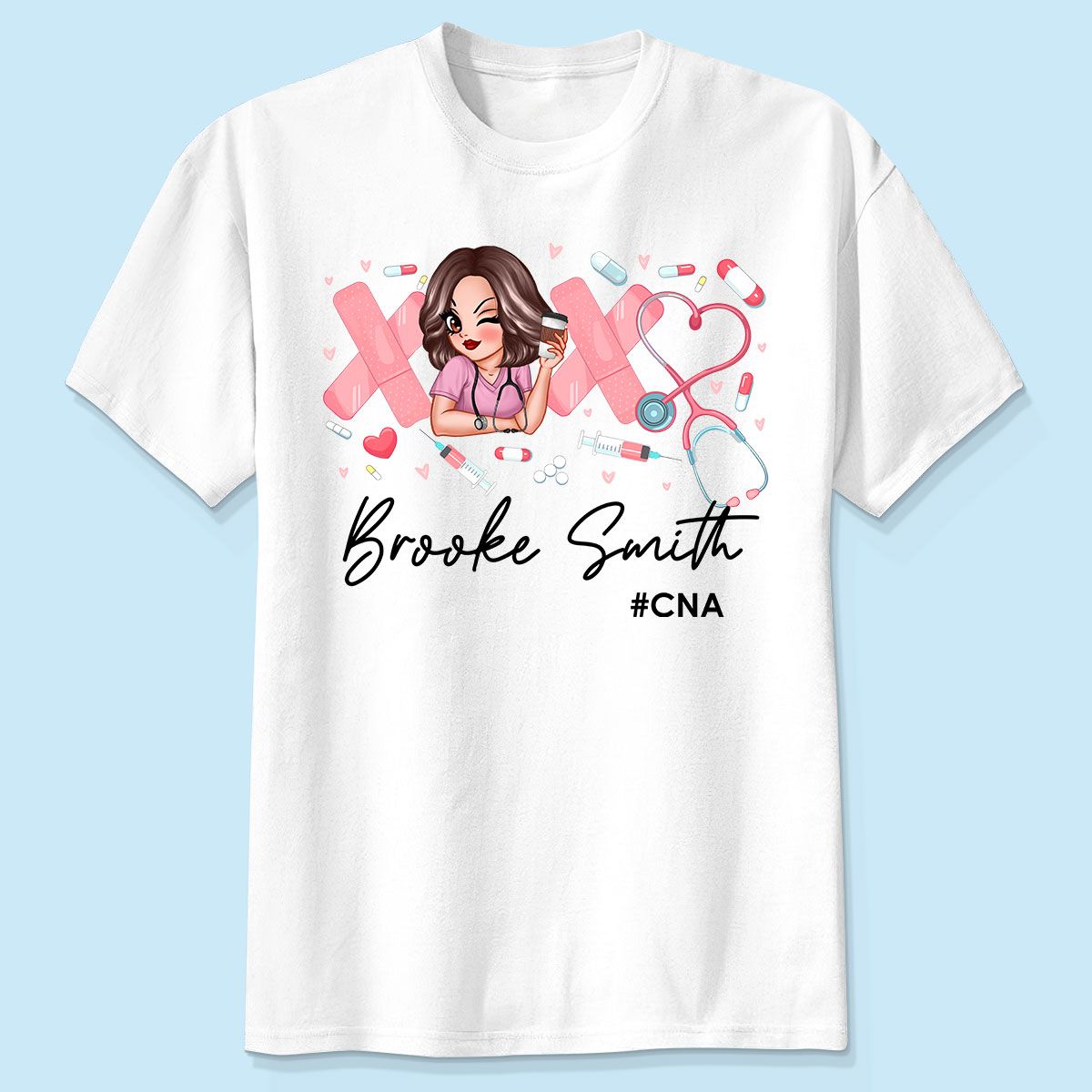 Pink Coquette XOXO Nurse Personalized Shirt