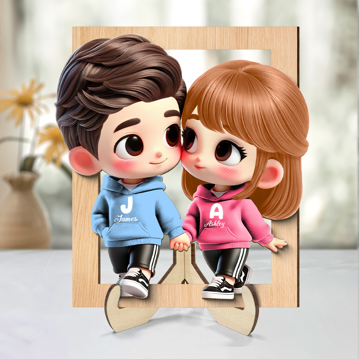 Cute Cartoon Couple Holding Hands