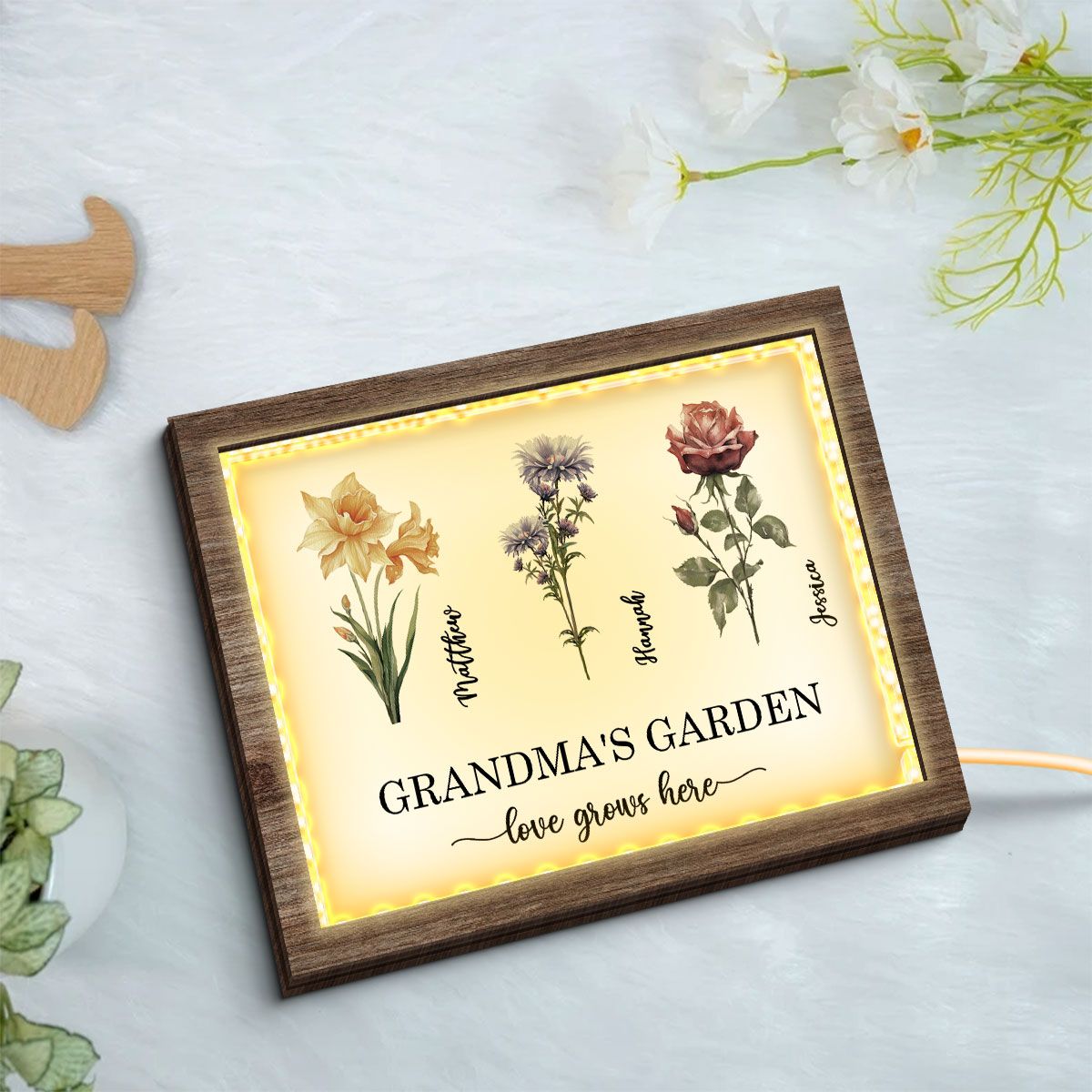 Grandma's Garden Love Grows Here Birth Month Flower