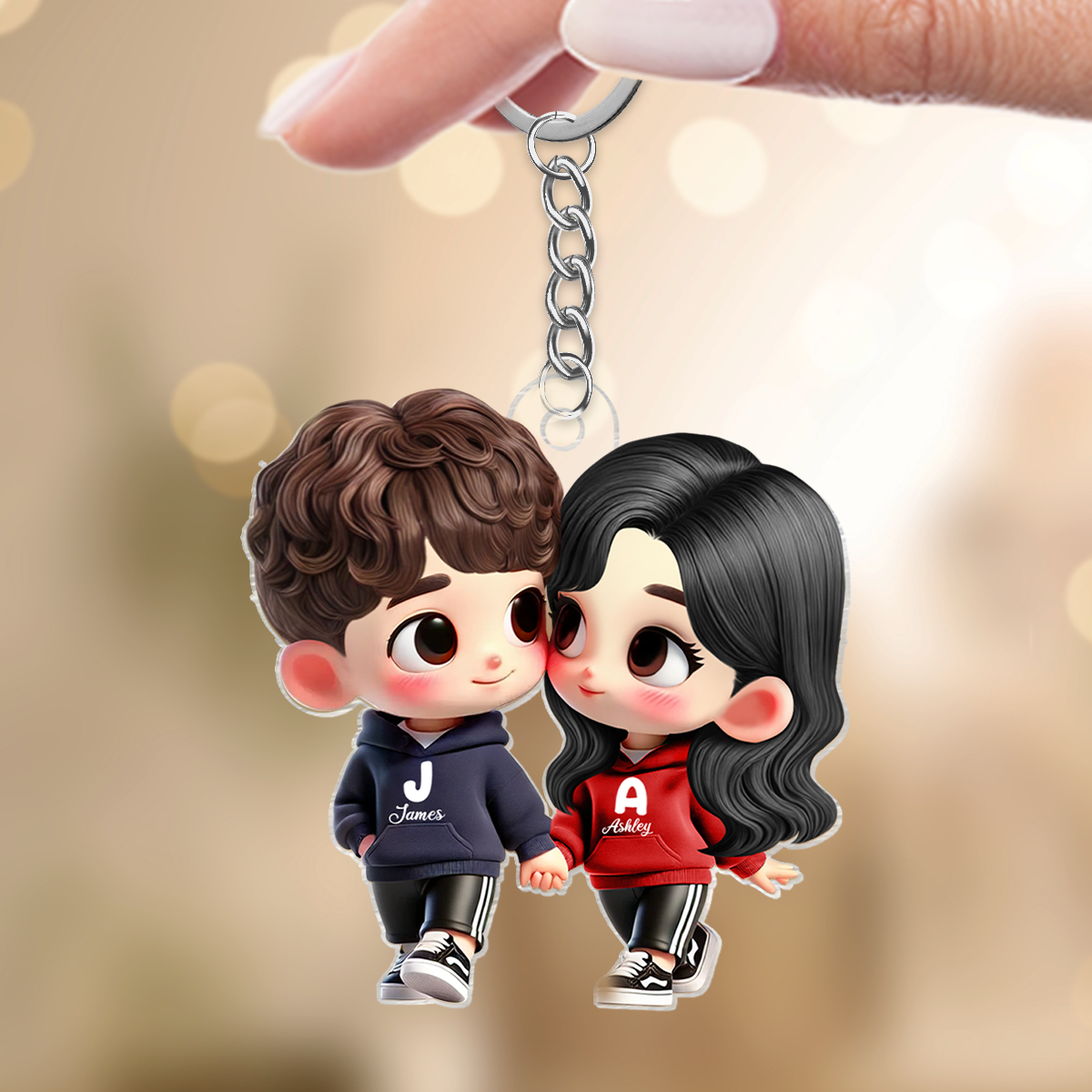 Cute Cartoon Couple Holding Hands