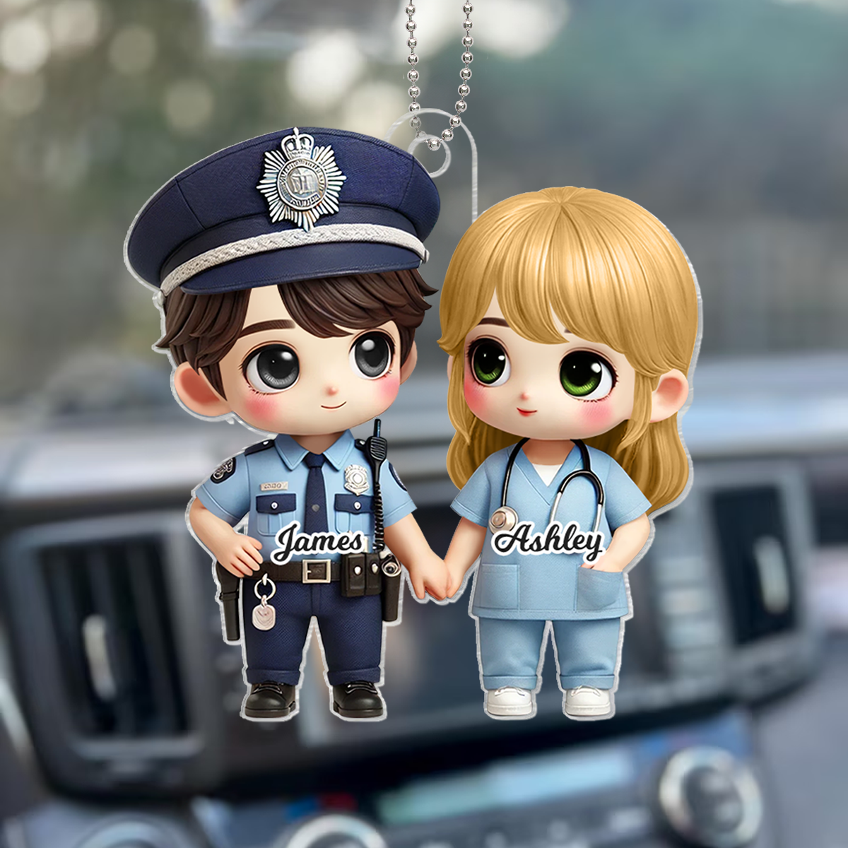 Cute Cartoon Couple Gift by Occupation Gift For Her Gift For Him