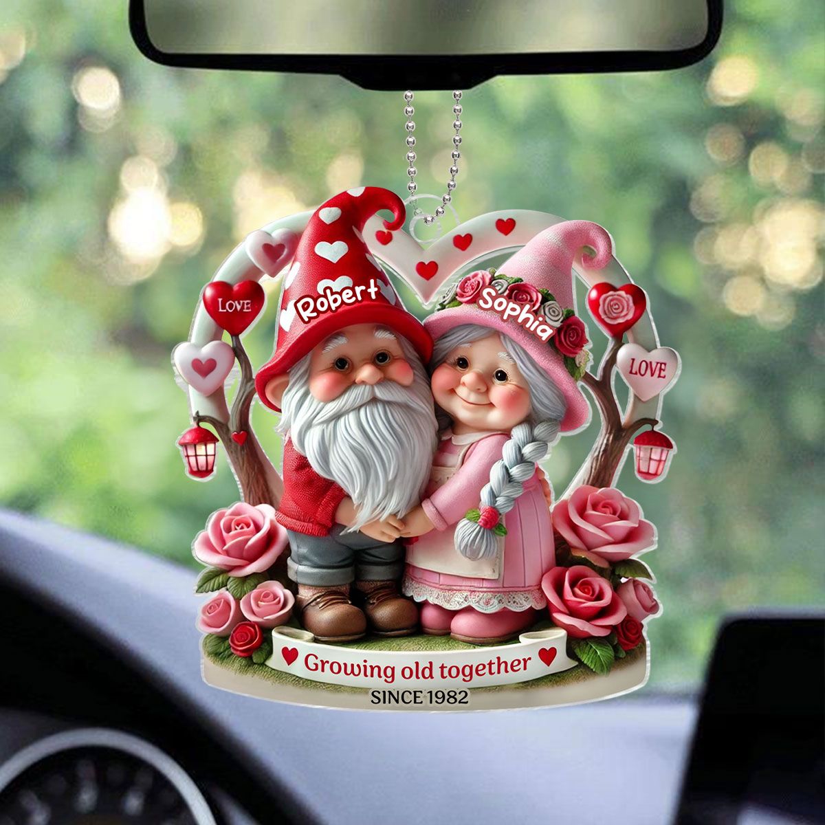 Gnome 3D Effect Old Couple Valentine's Day Gift