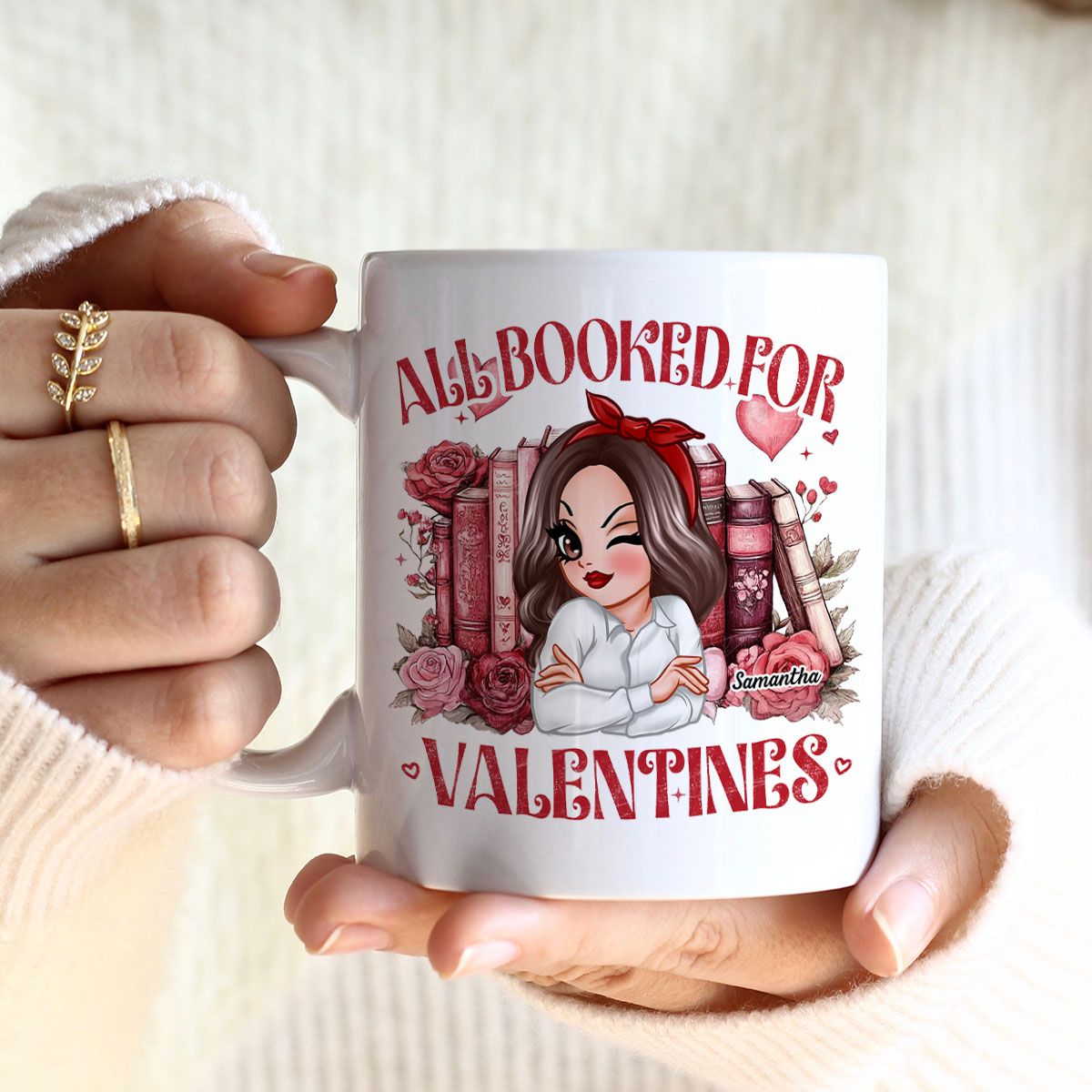 All Booked For Valentines Personalized Mug, Personalized Gift