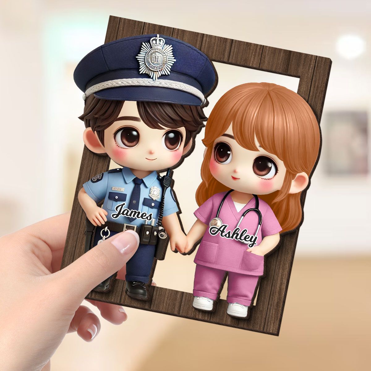 Cute Cartoon Couple Gift by Occupation Gift For Her Gift For Him