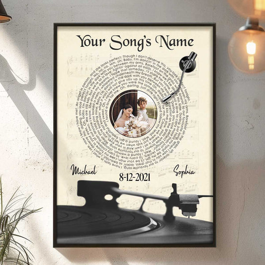 Upload Photo Vintage Vinyl Record Love Song Lyrics