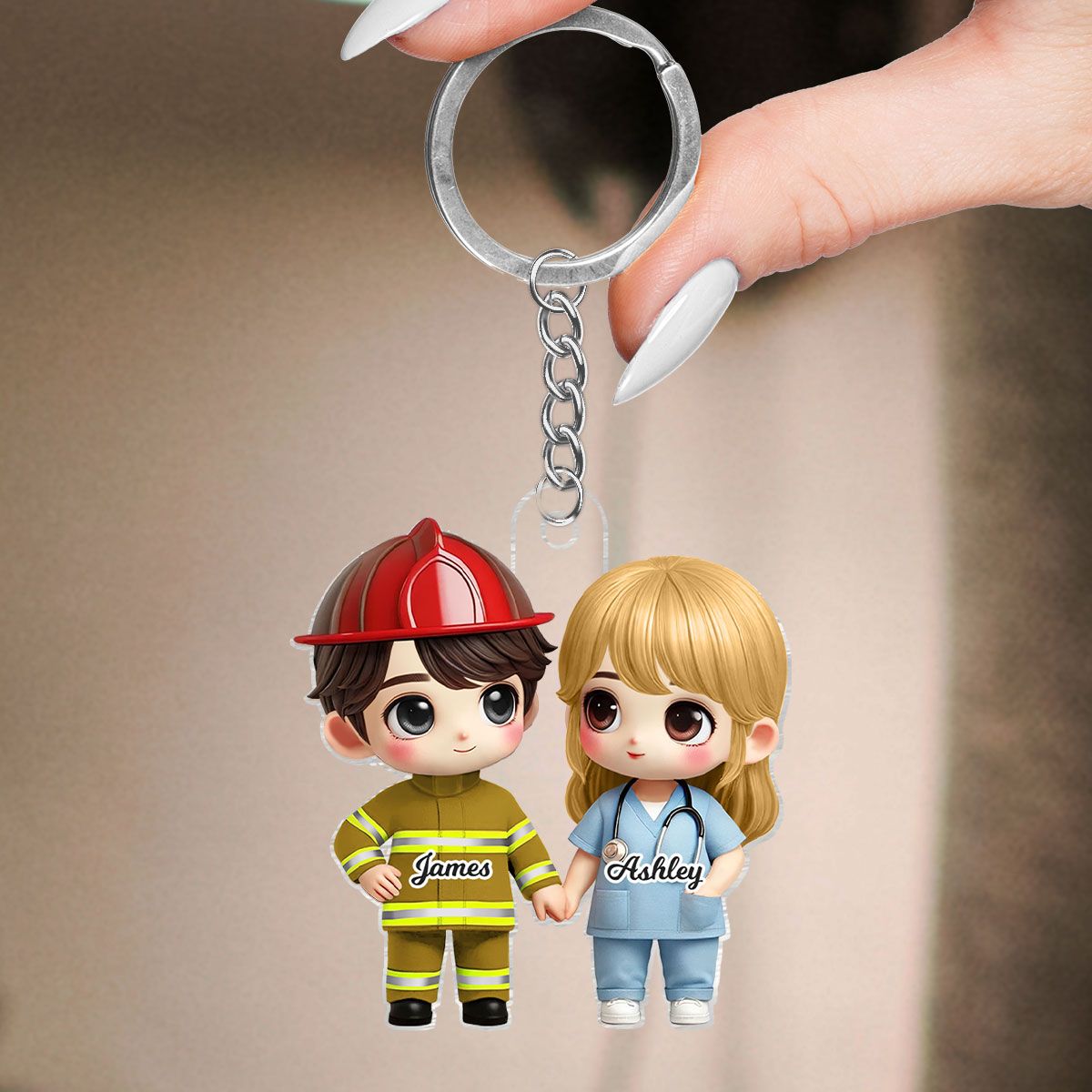 Cute Cartoon Couple Gift by Occupation Gift For Her Gift For Him