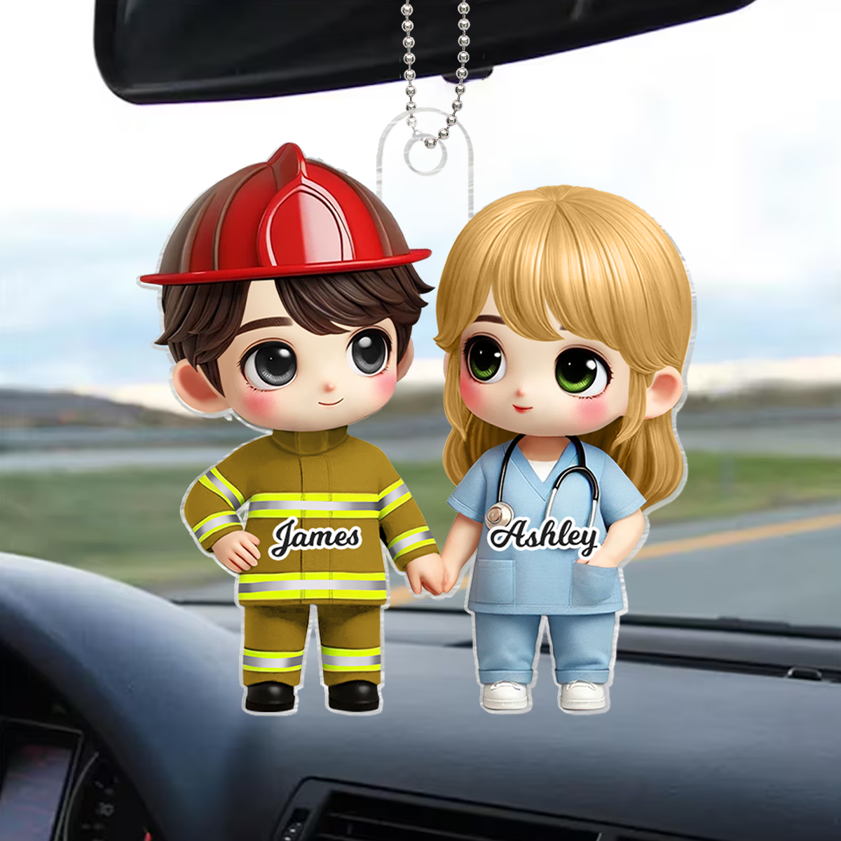 Cute Cartoon Couple Gift by Occupation Gift For Her Gift For Him