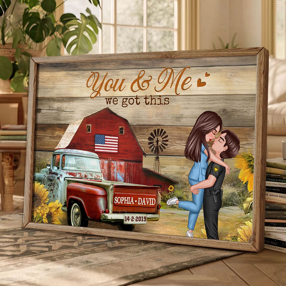 Hero Couple Vintage Truck Farmhouse Personalized Poster