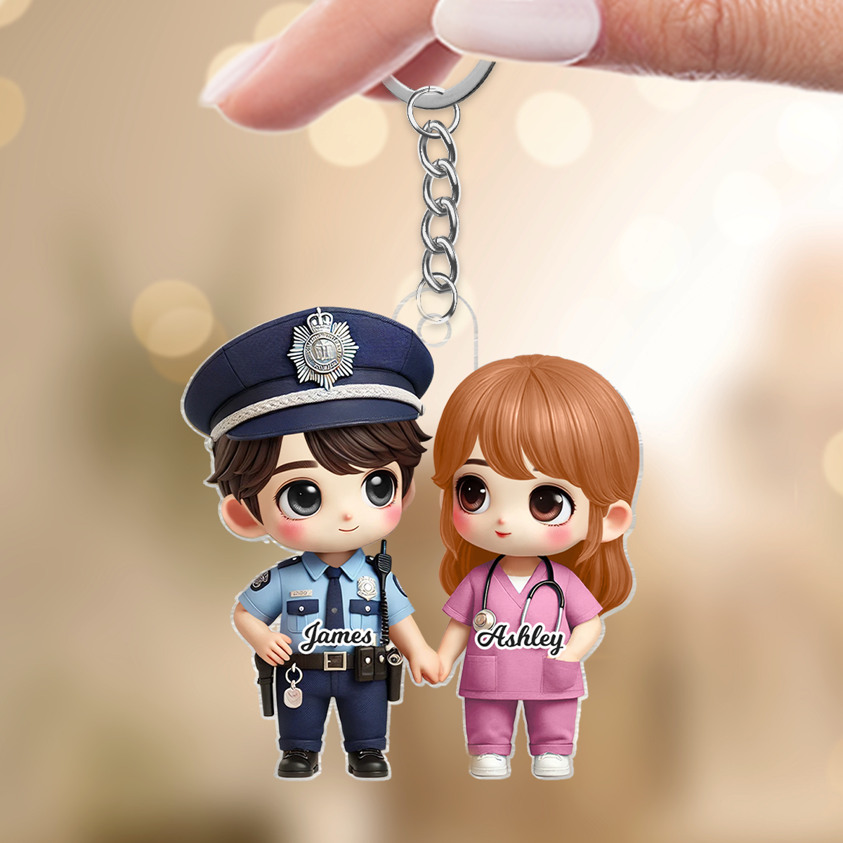 Cute Cartoon Couple Gift by Occupation Gift For Her Gift For Him